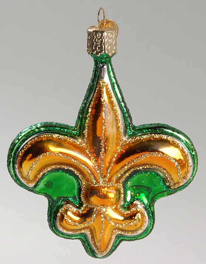 Old World Christmas Fleur-De-Lis - Green - No Box Nb1293 by Old World Christmas (Newer)-1