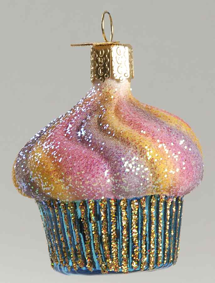 Food and Drink Glistening Cupcake - No Box by Old World Christmas (Newer)-1