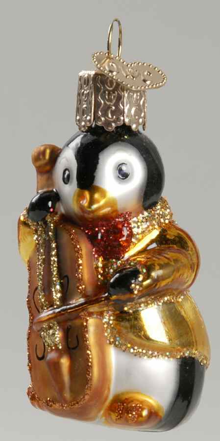 Birds-Hanging Penguin Band-Cello - No Box 72b by Old World Christmas (Newer)-1