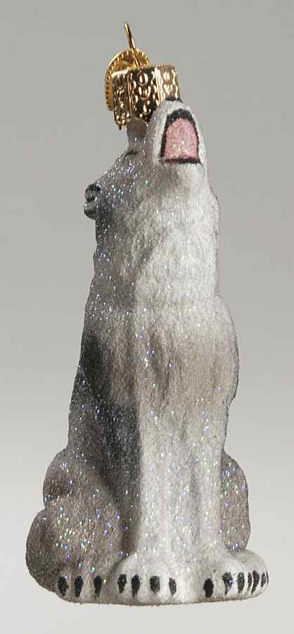 Old World Christmas Glistening Howling Wolf - No Box Nb1203 by Old World Christmas (Newer)-1