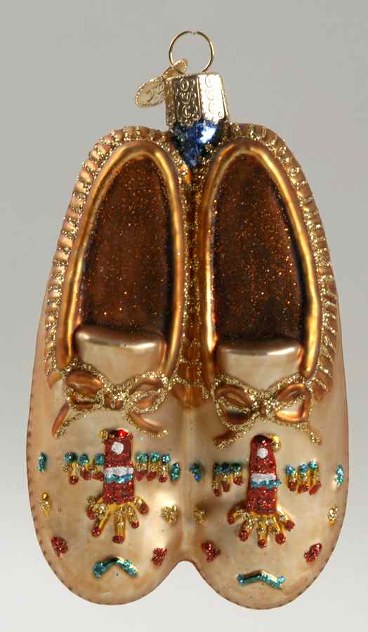 Old World Christmas Pair Of Moccasins - No Box Nb1267 by Old World Christmas (Newer)-1
