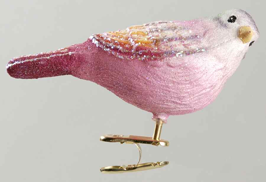 Birds - Clip-On Glistening Apple Blossom Bird - No Box by Old World Christmas (Newer)-1