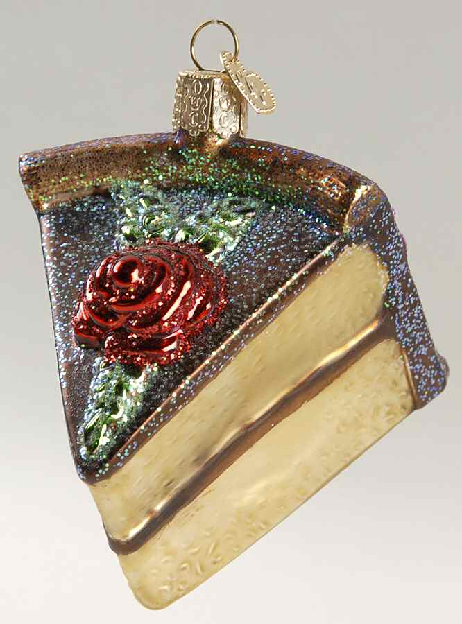 Food and Drink Piece Of Cake - Chocolate Icing - No Box by Old World Christmas (Newer)-1