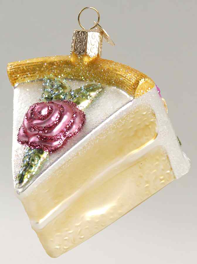 Food and Drink Piece Of Cake - White Icing Yellow Cake - No Box by Old World Christmas (Newer)-1