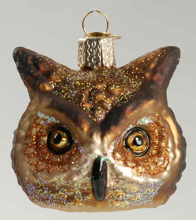 Birds-Hanging Owl Head - No Box by Old World Christmas (Newer)-1