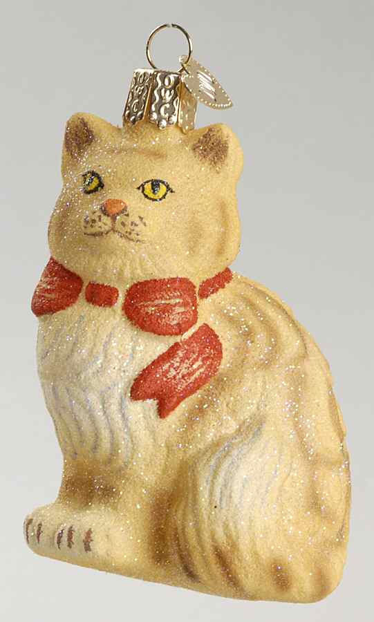 Old World Christmas Glistening Tabby Cat - No Box Nb1188 by Old World Christmas (Newer)-1