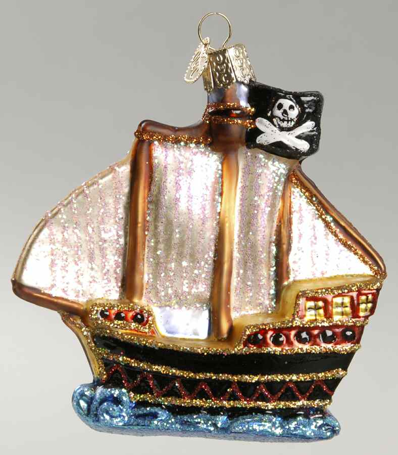 Old World Christmas Pirate Ship - No Box Nb1335 by Old World Christmas (Newer)-1