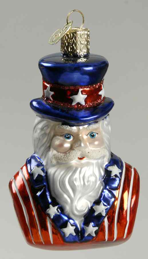 Patriotic Uncle Sam Bust - No Box by Old World Christmas (Newer)-1