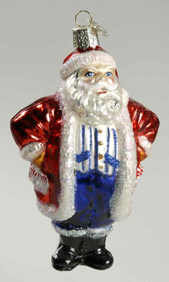 Santa and Mrs Claus Patriotic Santa - No Box by Old World Christmas (Newer)-1