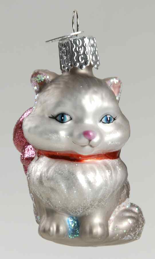 Old World Christmas Miniature Kitten-Grey - Nb1396, No Box by Old World Christmas (Newer)-1