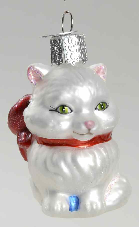 Old World Christmas Miniature Kitten-White - Nb1397, No Box by Old World Christmas (Newer)-1