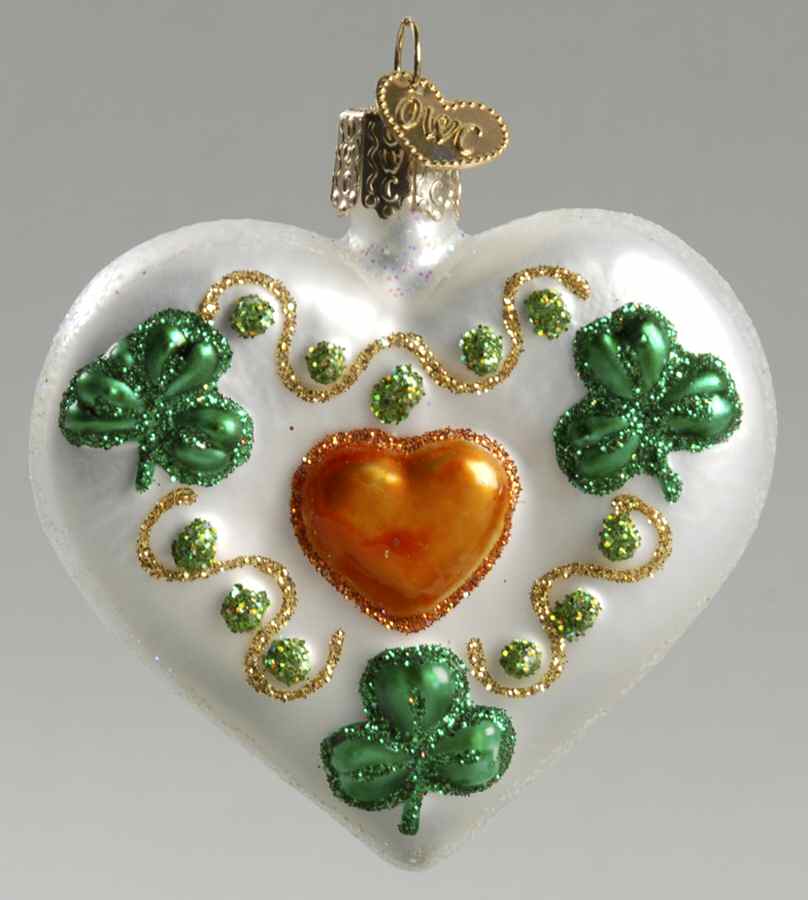 Old World Christmas Shamrock Heart - No Box Nb1491 by Old World Christmas (Newer)-1