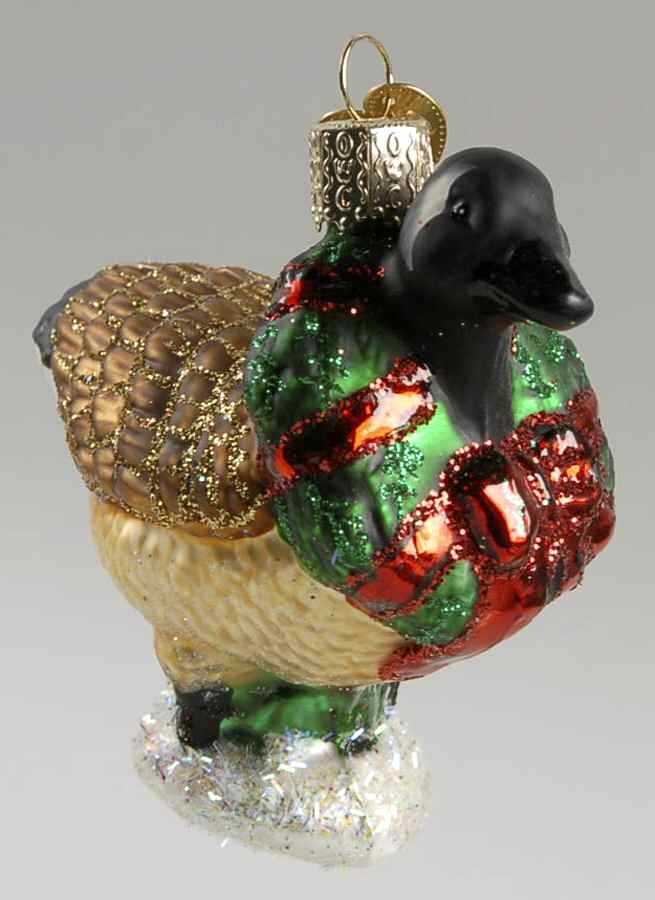 Birds-Hanging Christmas Goose-Brown - No Box by Old World Christmas (Newer)-1