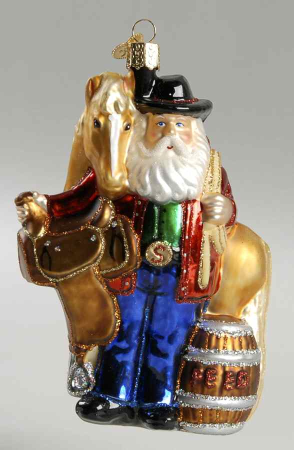 Santa and Mrs Claus Western Santa - No Box by Old World Christmas (Newer)-1
