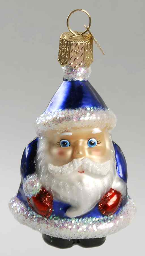 Old World Christmas Mini Santa-Blue - No Box Nb1465 by Old World Christmas (Newer)-1