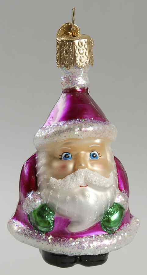 Old World Christmas Mini Santa-Pink - With Box Bx1463 by Old World Christmas (Newer)-1