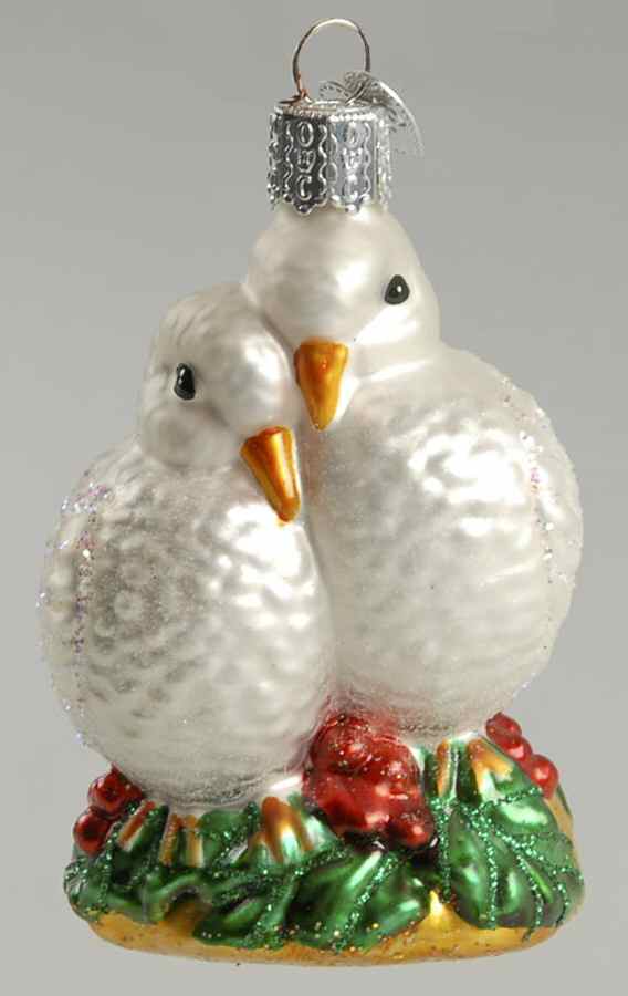 Birds-Hanging Holiday Doves - No Box by Old World Christmas (Newer)-1