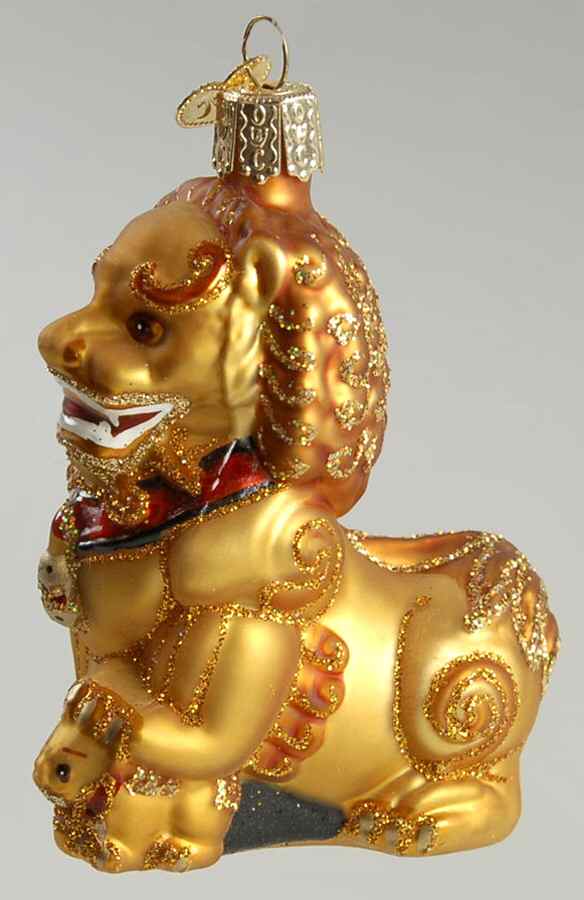 Old World Christmas Foo Dog-Left Paw Up - No Box Nb1510 by Old World Christmas (Newer)-1