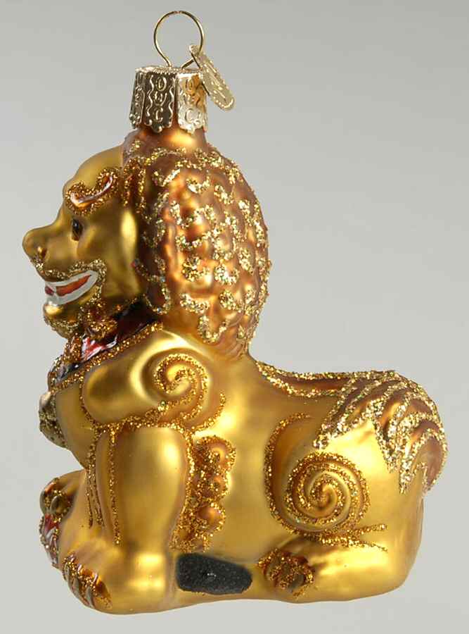 Old World Christmas Foo Dog-Right Paw Up - No Box Nb1509 by Old World Christmas (Newer)-1