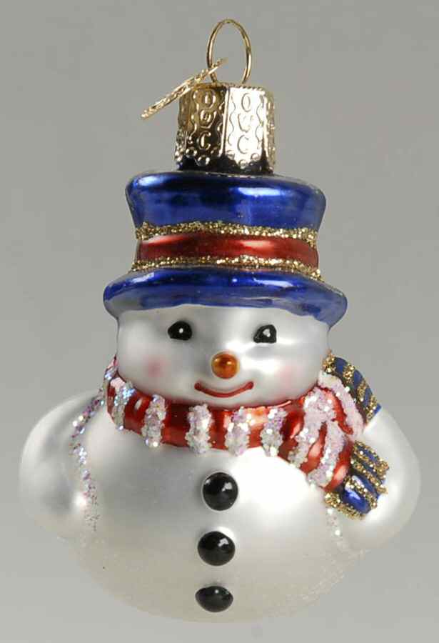 Snowmen Mini Snowman-Blue Hat - No Box by Old World Christmas (Newer)-1