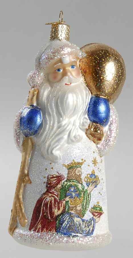 Old World Christmas Glistening 3 Wise Men Father Christmas - No Box Nb1461 by Old World Christmas (Newer)-1