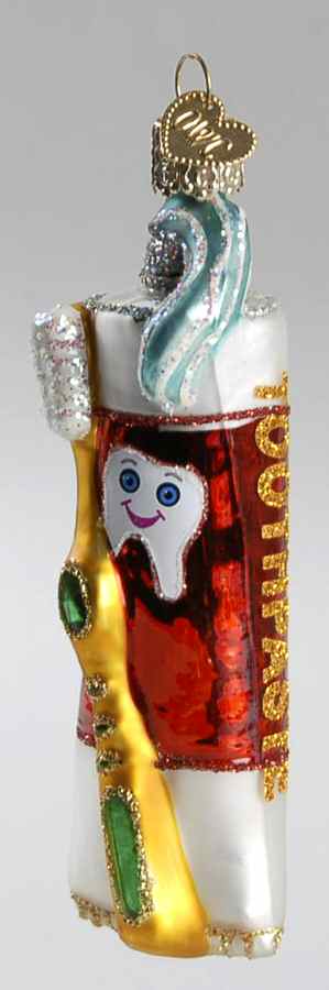 Old World Christmas Toothpaste And Brush - No Box Nb1431 by Old World Christmas (Newer)-1