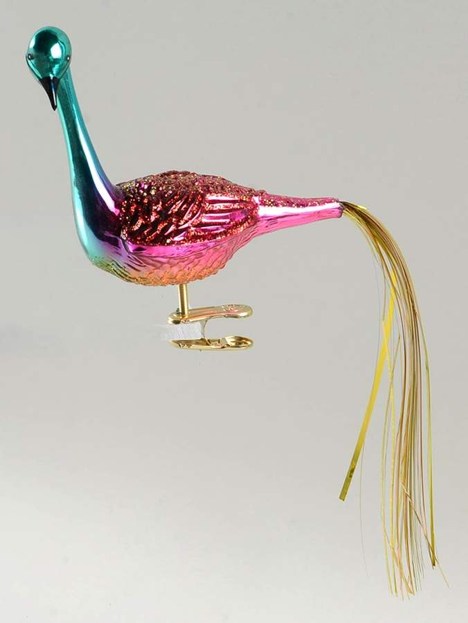 Birds - Clip-On Ruby Peacock - No Box by Old World Christmas (Newer)-1