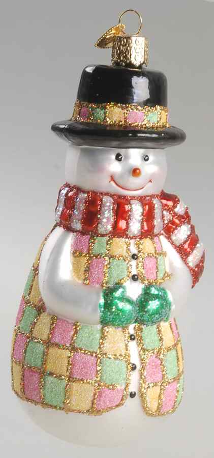 Snowmen Glistening Patchwork Snowman - No Box by Old World Christmas (Newer)-1