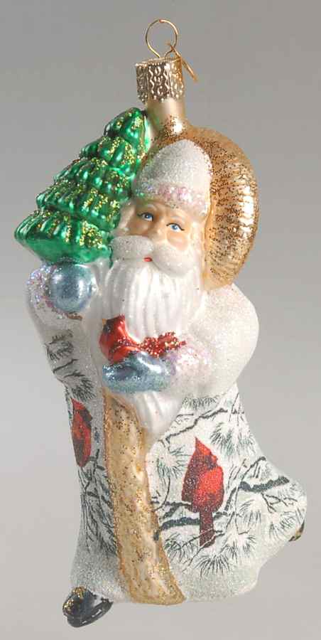 Old World Christmas Glistening Santa W/ Cardinals - No Box Nb1667 by Old World Christmas (Newer)-1