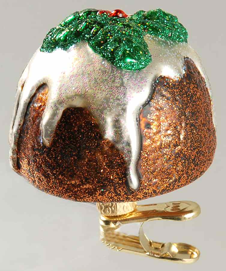Food and Drink Clip-On Plum Pudding - No Box by Old World Christmas (Newer)-1