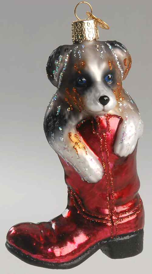 Old World Christmas Puppy In Boot - No Box Nb1579 by Old World Christmas (Newer)-1