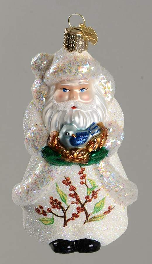 Old World Christmas Glistening Bird In Hand Santa - No Box Nb1791 by Old World Christmas (Newer)-1