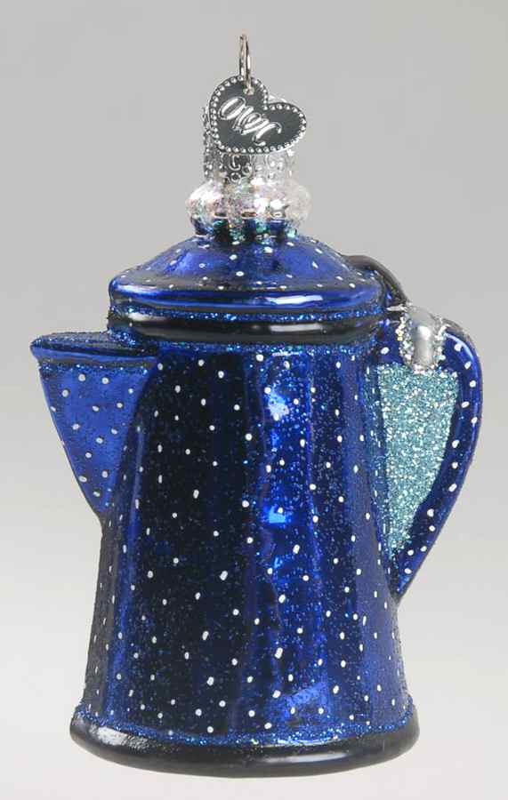 Old World Christmas Campfire Coffee Pot Blue - No Box Nb1625 by Old World Christmas (Newer)-1