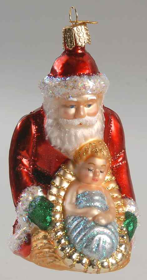 Old World Christmas Baby Jesus And Santa - No Box Nb1672 by Old World Christmas (Newer)-1