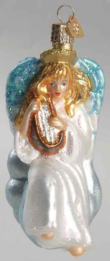 Angels Harpist Angel - White - No Box by Old World Christmas (Newer)-1
