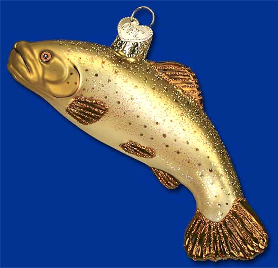 Old World Christmas Brown Trout Fish - No Box Nb1722 by Old World Christmas (Newer)-1