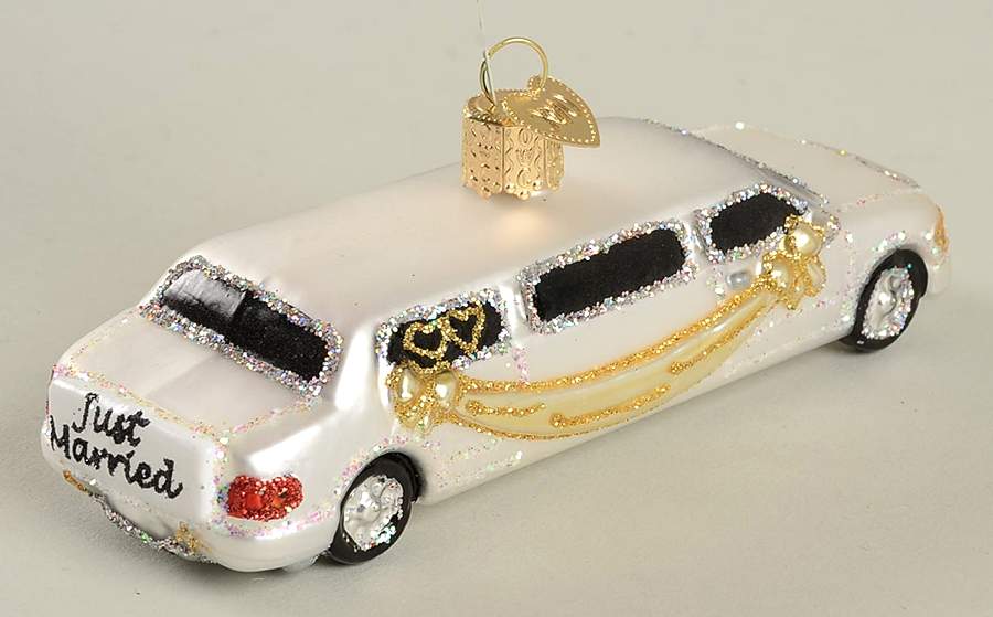 Old World Christmas Just Married Limo - No Box Nb2418 by Old World Christmas (Newer)-1
