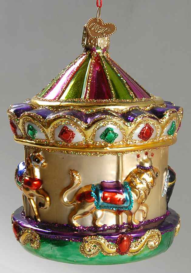 Old World Christmas Carousel-Purple & Green - No Box Nb1804 by Old World Christmas (Newer)-1