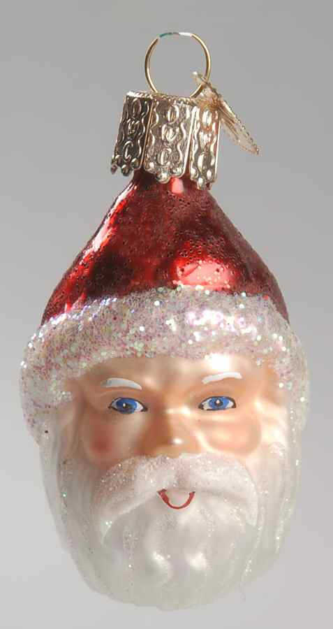 Santa and Mrs Claus Mini Santa Head - Red - No Box by Old World Christmas (Newer)-1
