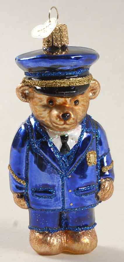 Old World Christmas Police Officer Bear - No Box Nb1718 by Old World Christmas (Newer)-1