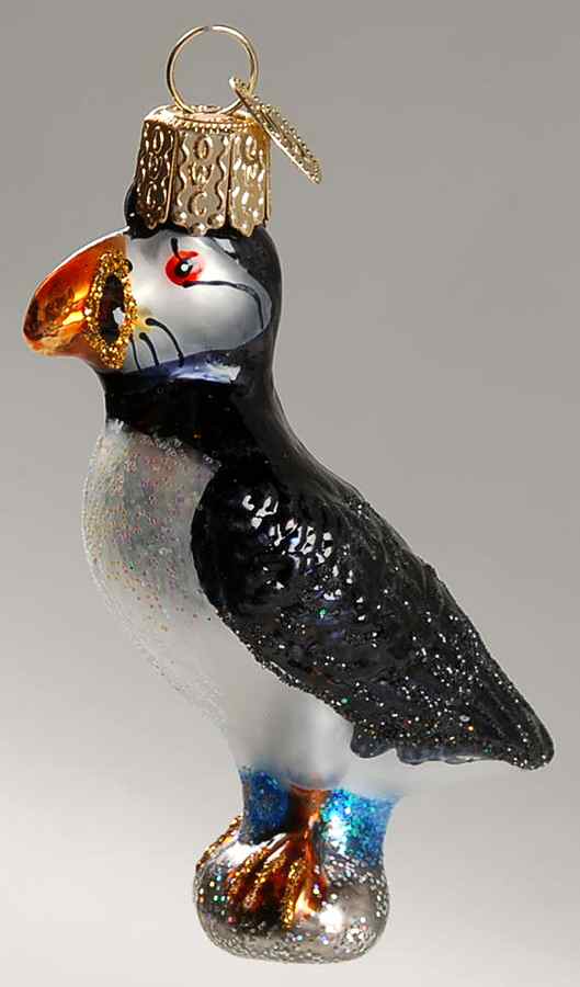 Birds-Hanging Puffin Bird - No Box by Old World Christmas (Newer)-1
