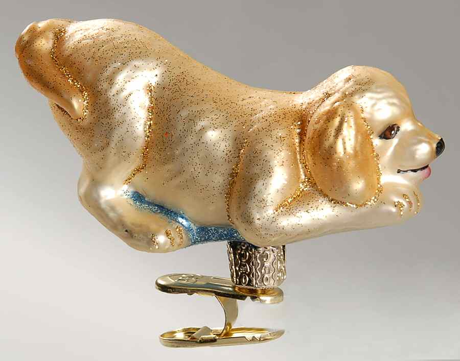Old World Christmas Playful Puppy Clip-On - No Box Nb1709 by Old World Christmas (Newer)-1
