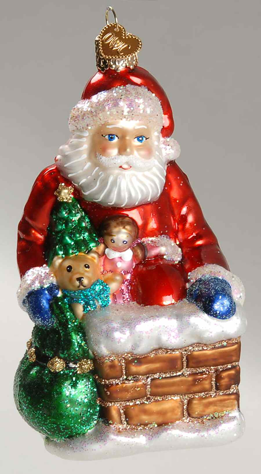 Old World Christmas Down The Chimney Santa - No Box Nb1786 by Old World Christmas (Newer)-1