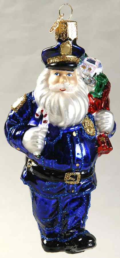 Old World Christmas Police Officer Santa - No Box Nb1789 by Old World Christmas (Newer)-1