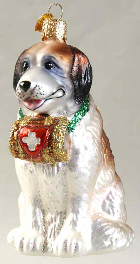 Old World Christmas Saint Bernard Dog - No Box Nb1715 by Old World Christmas (Newer)-1