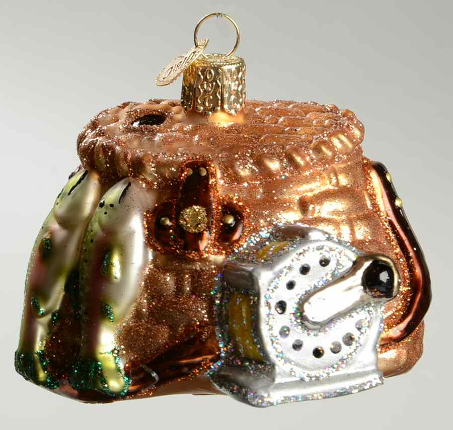 Old World Christmas Fishing Creel W/ Fish Reel - No Box Nb1795 by Old World Christmas (Newer)-1