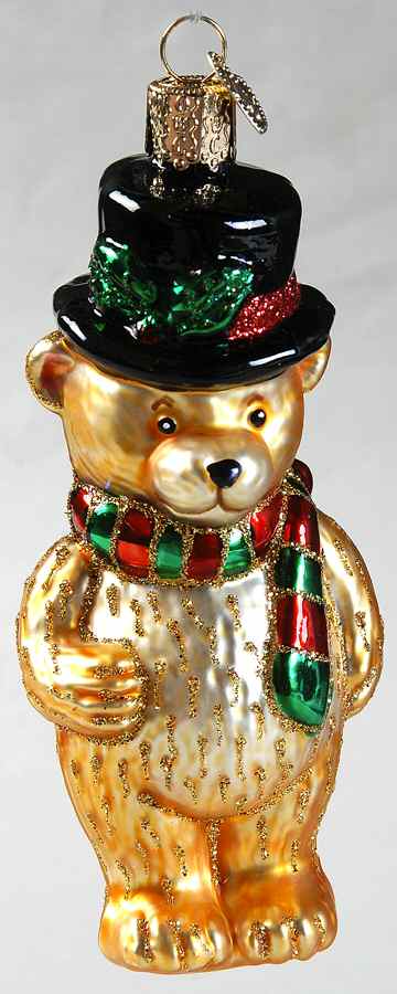 Old World Christmas Top Hat Teddy - No Box Nb1716 by Old World Christmas (Newer)-1