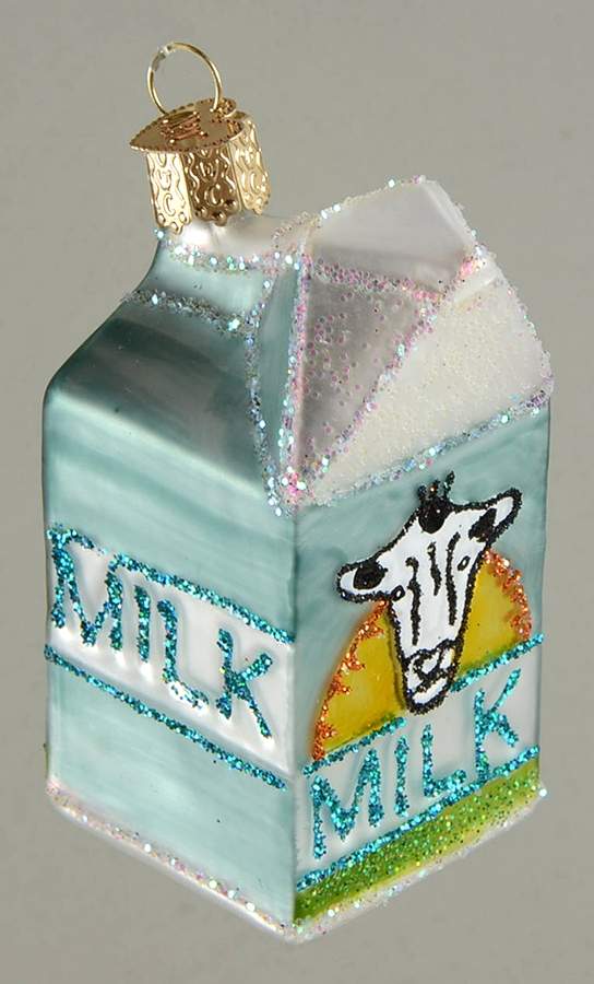 Old World Christmas Milk Carton-Blue - No Box Nb2478 by Old World Christmas (Newer)-1