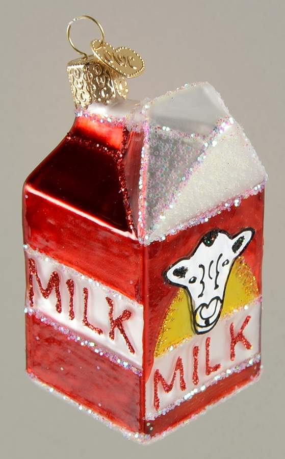 Old World Christmas Milk Carton - Red - No Box Nb2477 by Old World Christmas (Newer)-1