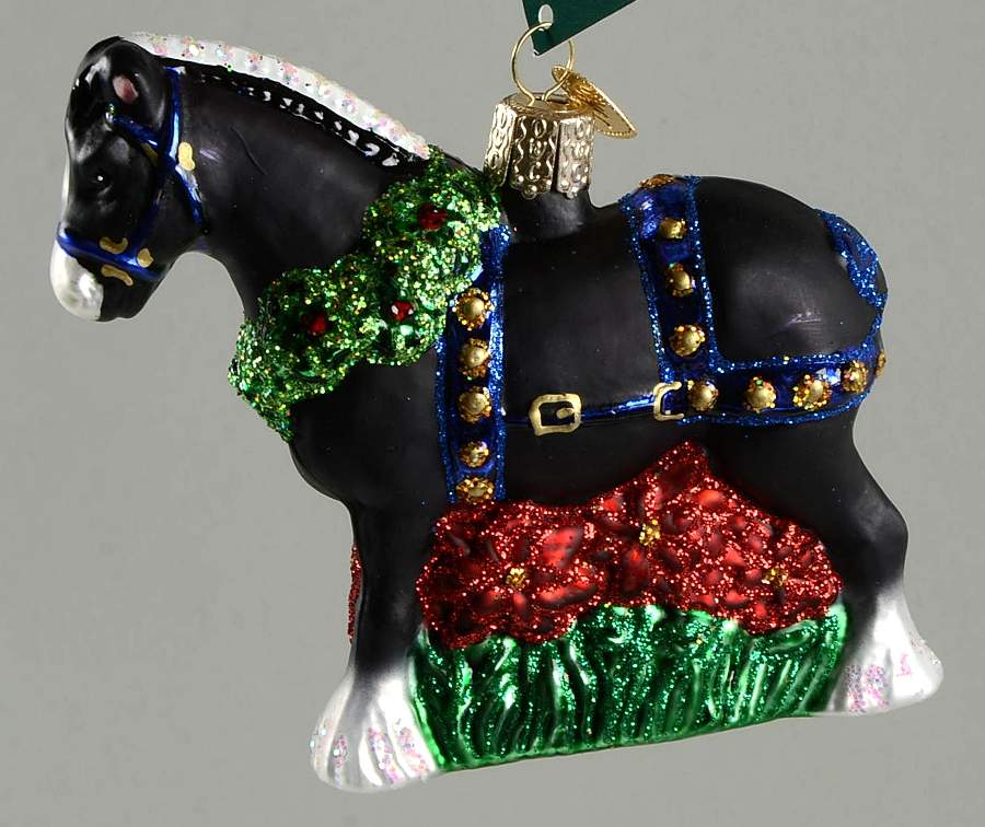 Old World Christmas Black Clydesdale - No Box Nb2519 by Old World Christmas (Newer)-1